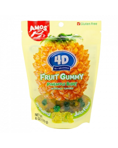 Amos 4D Fruit Gummy Pineapple Burst Candies - 170g