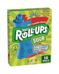 Fruit Roll-Ups Sour Blue Raspberry Berry Punch BBF 29 Oct 2025