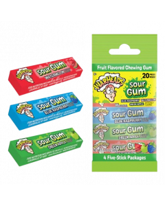 Warheads Sour Gum (4 Pack, 3 Flavours) - 50g