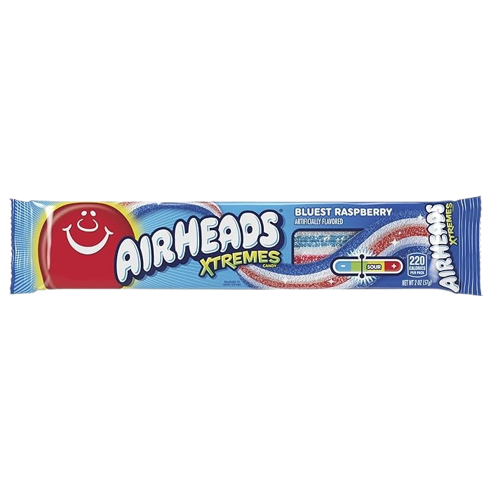 Airheads Xtremes Bluest Raspberry Sweetly Sour Candy Belts