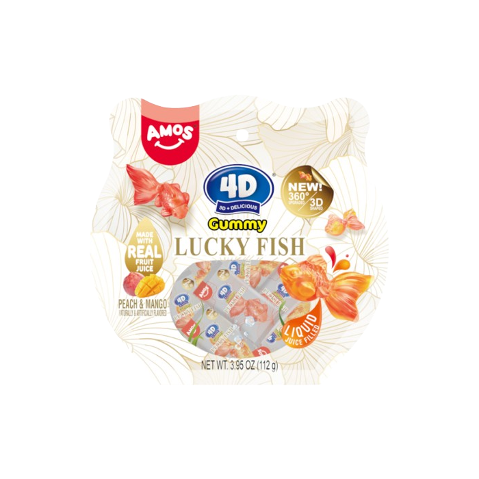 Amos 4D Gummy Goldfish - 112g (USA Import)