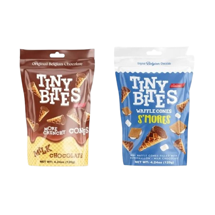 Tiny Bites Crispy Mini Chocolate Waffle Cones - 120g (USA IMPORT)