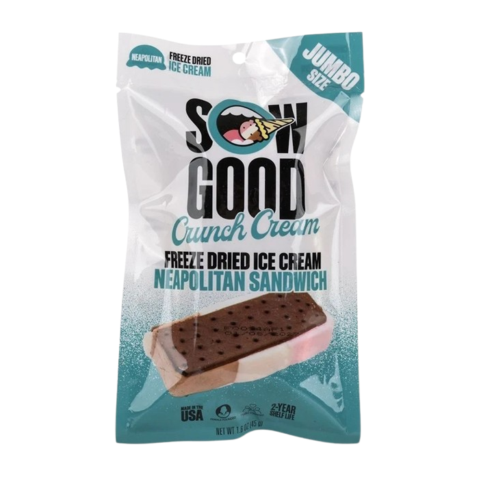 Sow Good Crunch Cream Freeze Dried Ice Cream Neapolitan Sandwich - 45g 