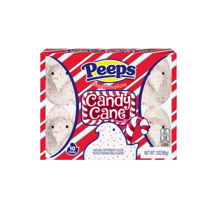 Peeps Candy Cane Marshmallow Chicks 10PK - 85g