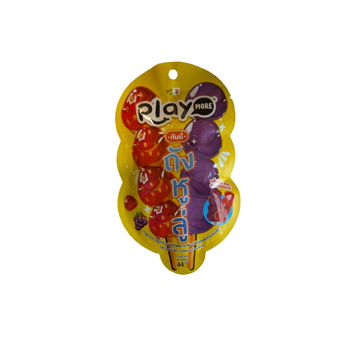 Play More ready to eat Jelly, Strawberry & Grape - 44g (Thailand Import)