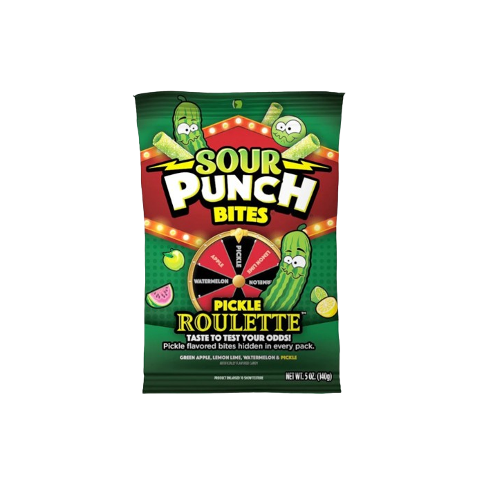 Sour Punch Bites Pickle Roulette 140g Bag